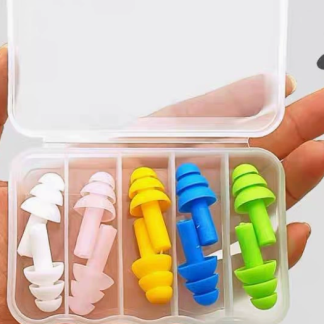 Silicone Christmas tree-shaped earplugs for sound insulation, noise reduction, dormitory anti-snoring, and swimming protection.
